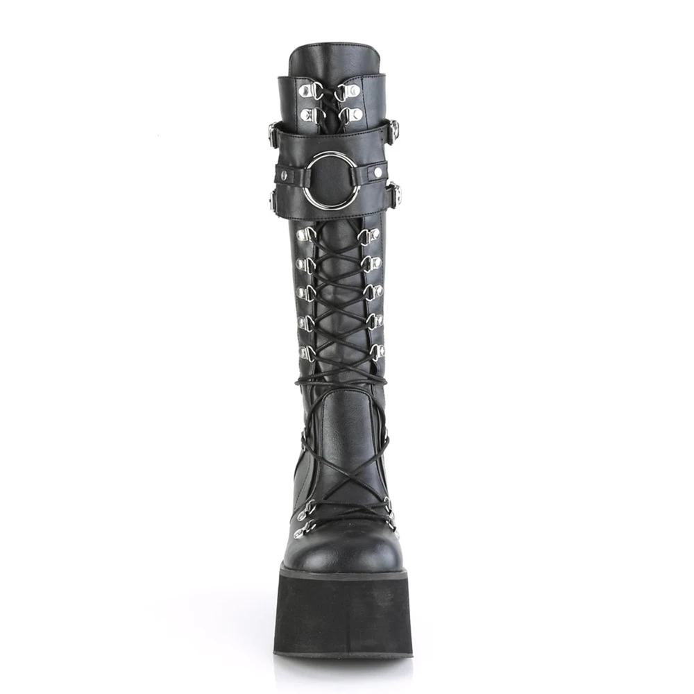 Femme Noir Bottes Hautes Demonia Kera-200 - france SUS-7466752