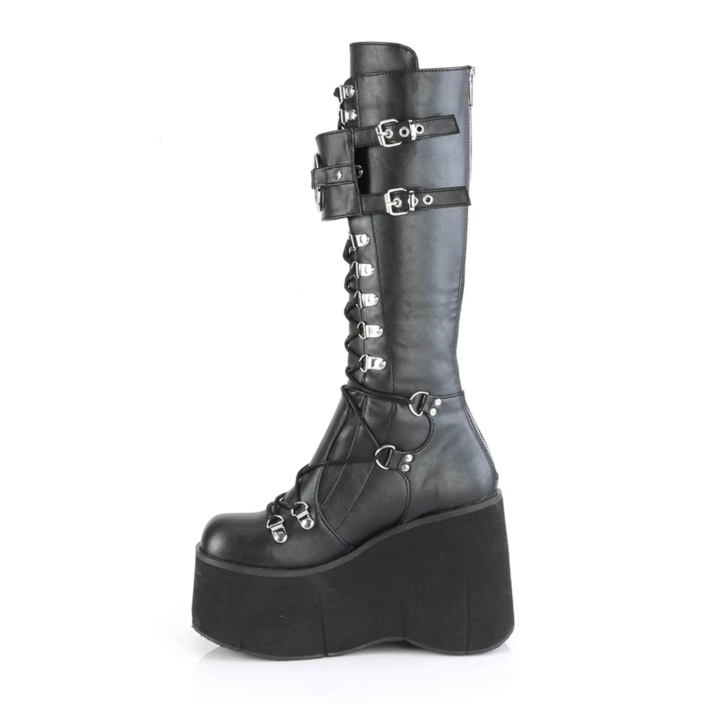 Femme Noir Bottes Hautes Demonia Kera-200 - france SUS-7466752