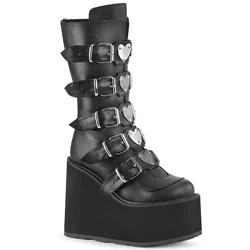 Femme Noir Bottes Hautes Demonia Swing-230 - france TAR-0765948