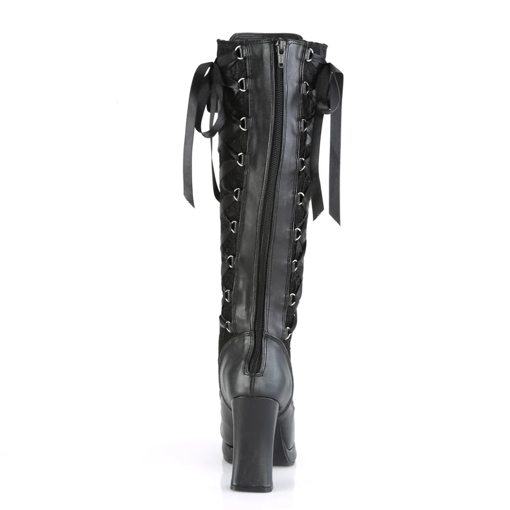 Femme Noir Bottes Hautes Demonia Crypto-106 - france NZN-2558733