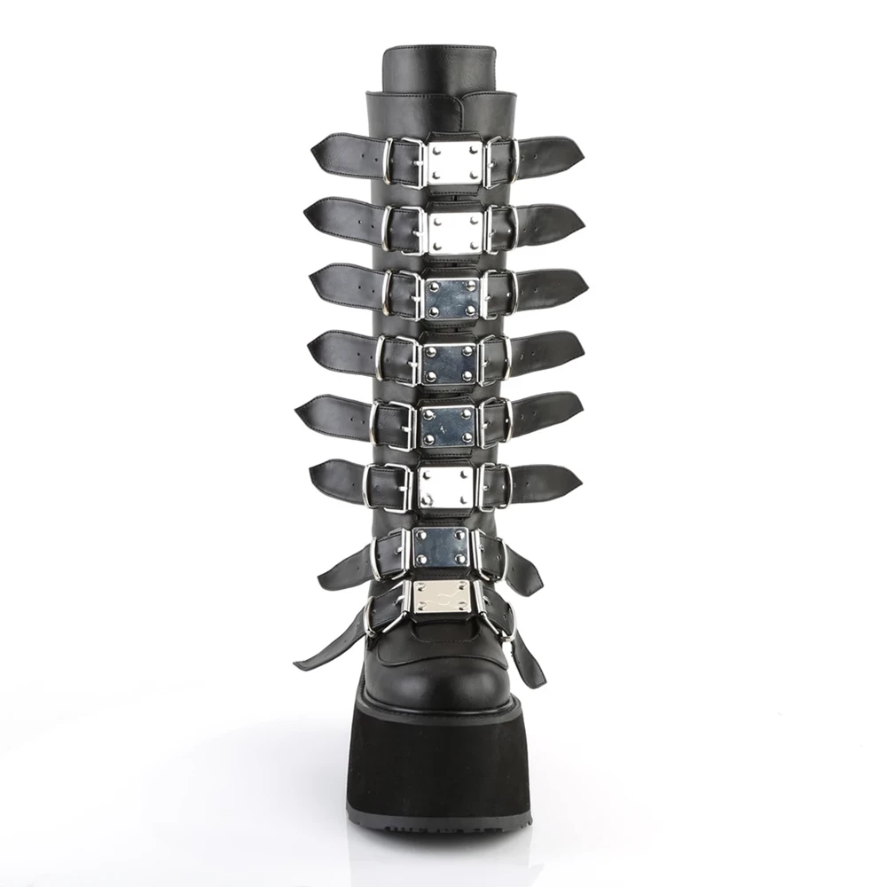 Femme Noir Bottes Hautes Demonia Damned-318 - france JKQ-0184014