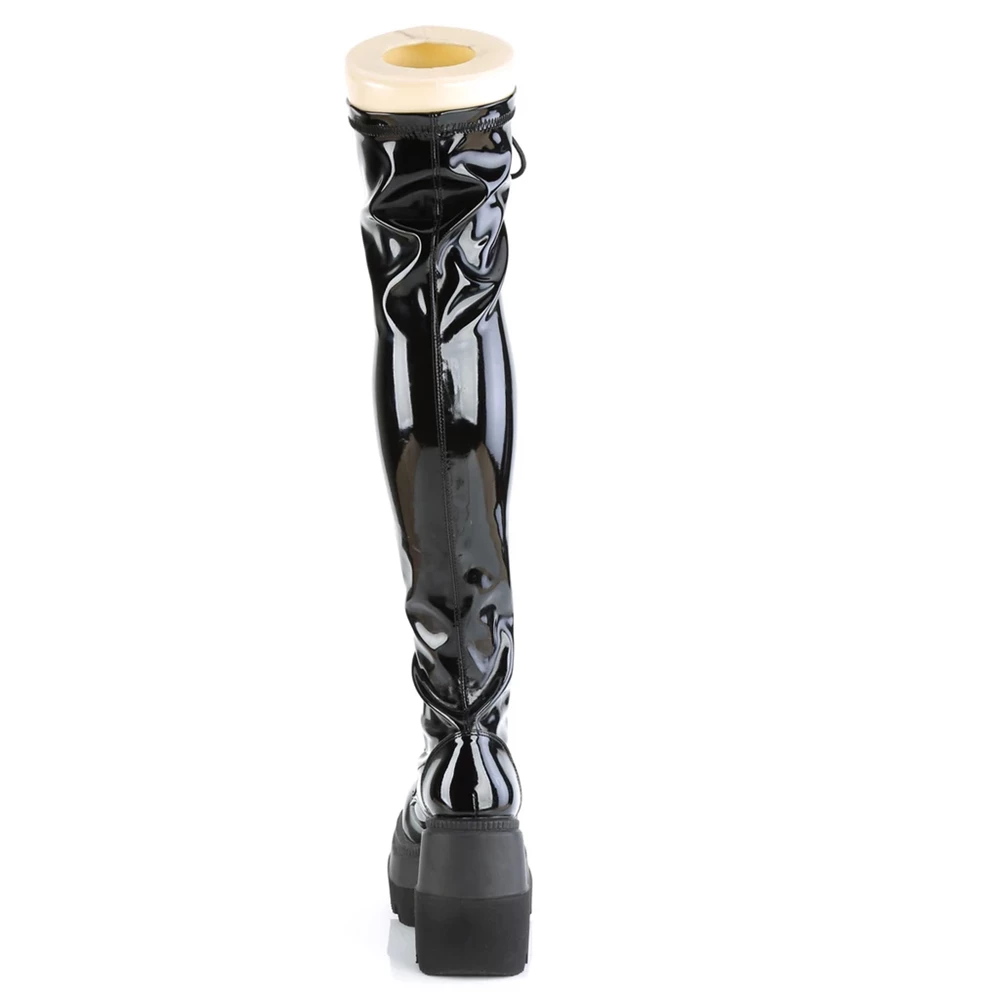 Femme Noir Cuissardes Demonia Shaker-374 - france YYO-8395533