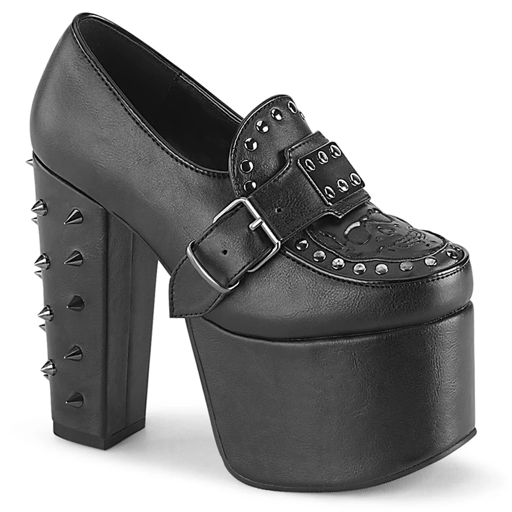 Femme Noir Chaussures Plateforme Demonia Torment-500 - france GND-4070319