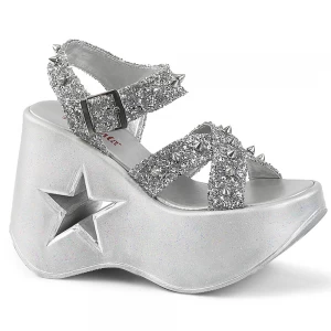 Femme Argent Chaussures Plateforme Demonia Dynamite-02 - france SOZ-0467800