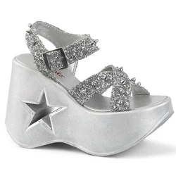 Femme Argent Chaussures Plateforme Demonia Dynamite-02 - france SOZ-0467800