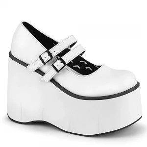 Femme Blanche Chaussures Plateforme Demonia Kera-08 - france RTC-6718435