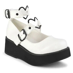 Femme Blanche Chaussures Plateforme Demonia Sprite-02 - france RGU-2505064