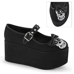 Femme Noir Chaussures Plateforme Demonia Click-02-3 - france KGY-5265026