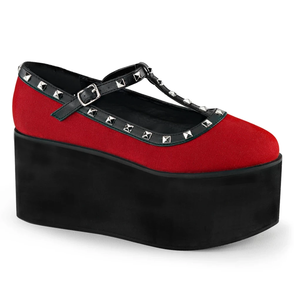 Femme Rouge Chaussures Plateforme Demonia Click-07 - france LWE-4499839