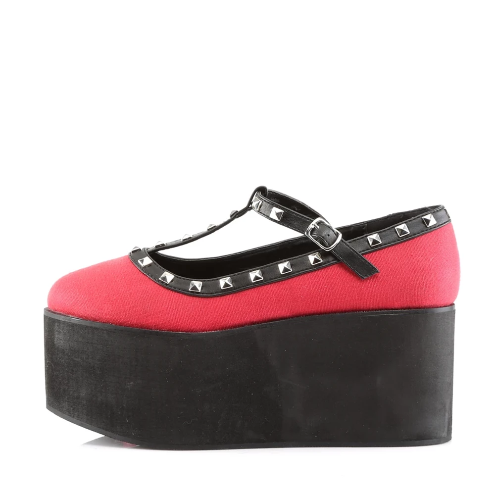 Femme Rouge Chaussures Plateforme Demonia Click-07 - france LWE-4499839