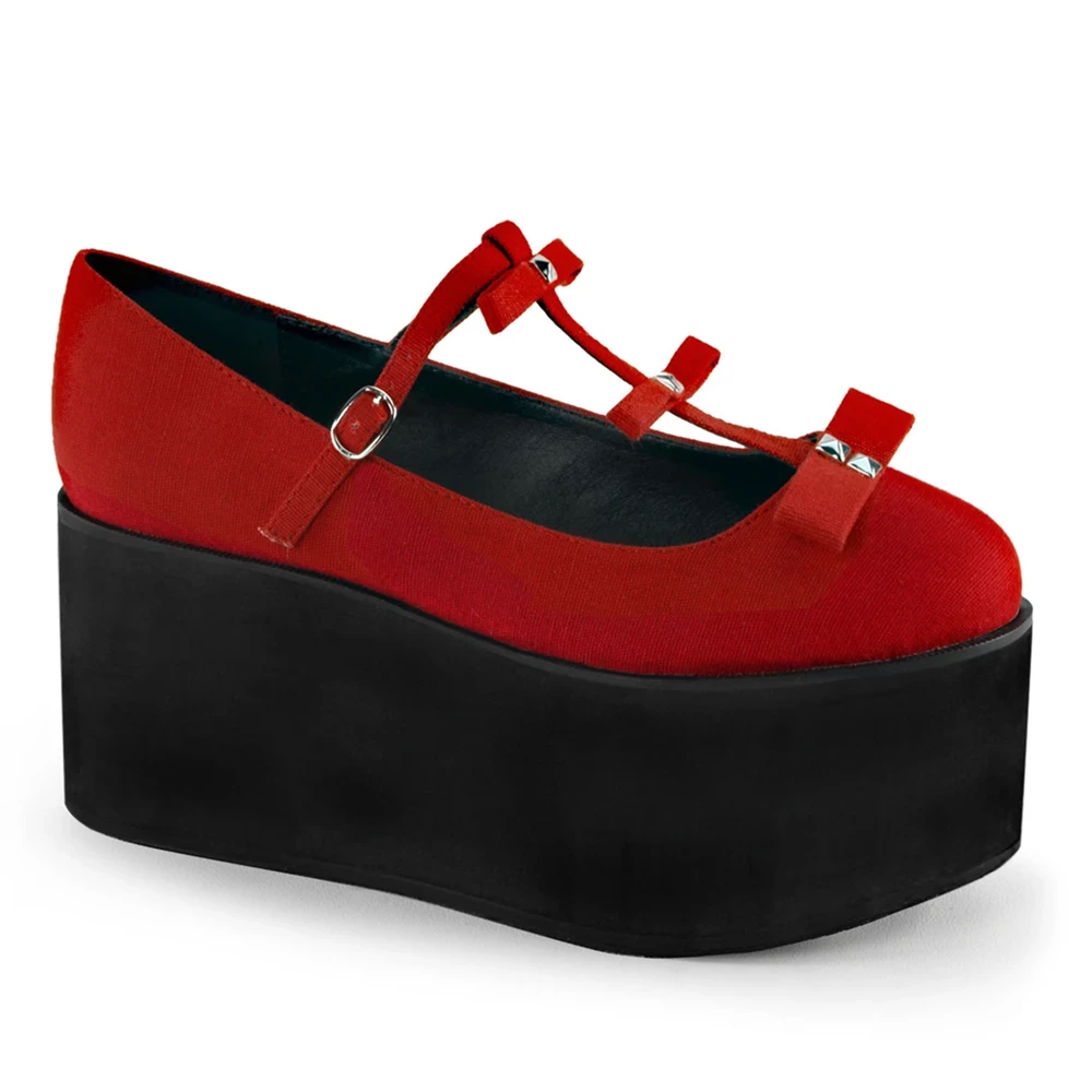 Femme Rouge Chaussures Plateforme Demonia Click-08 - france STR-7192786