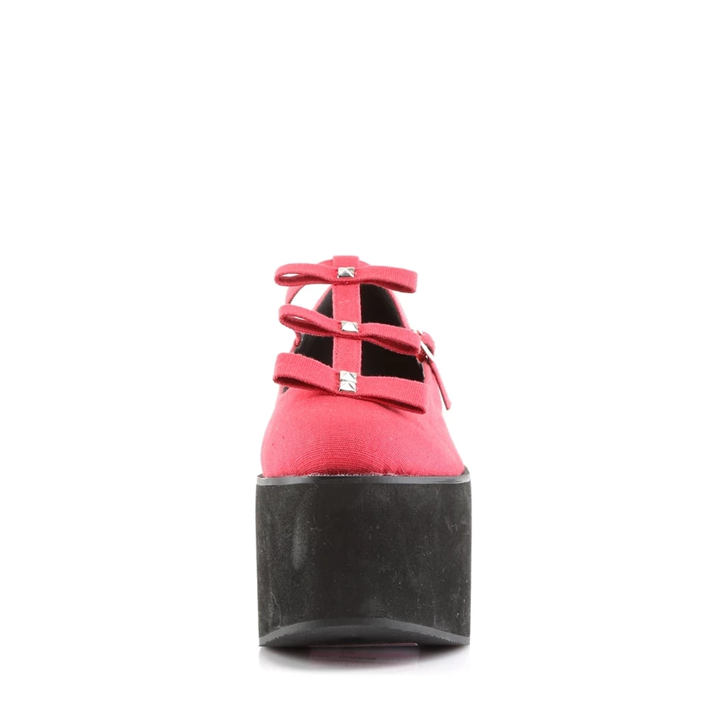 Femme Rouge Chaussures Plateforme Demonia Click-08 - france STR-7192786