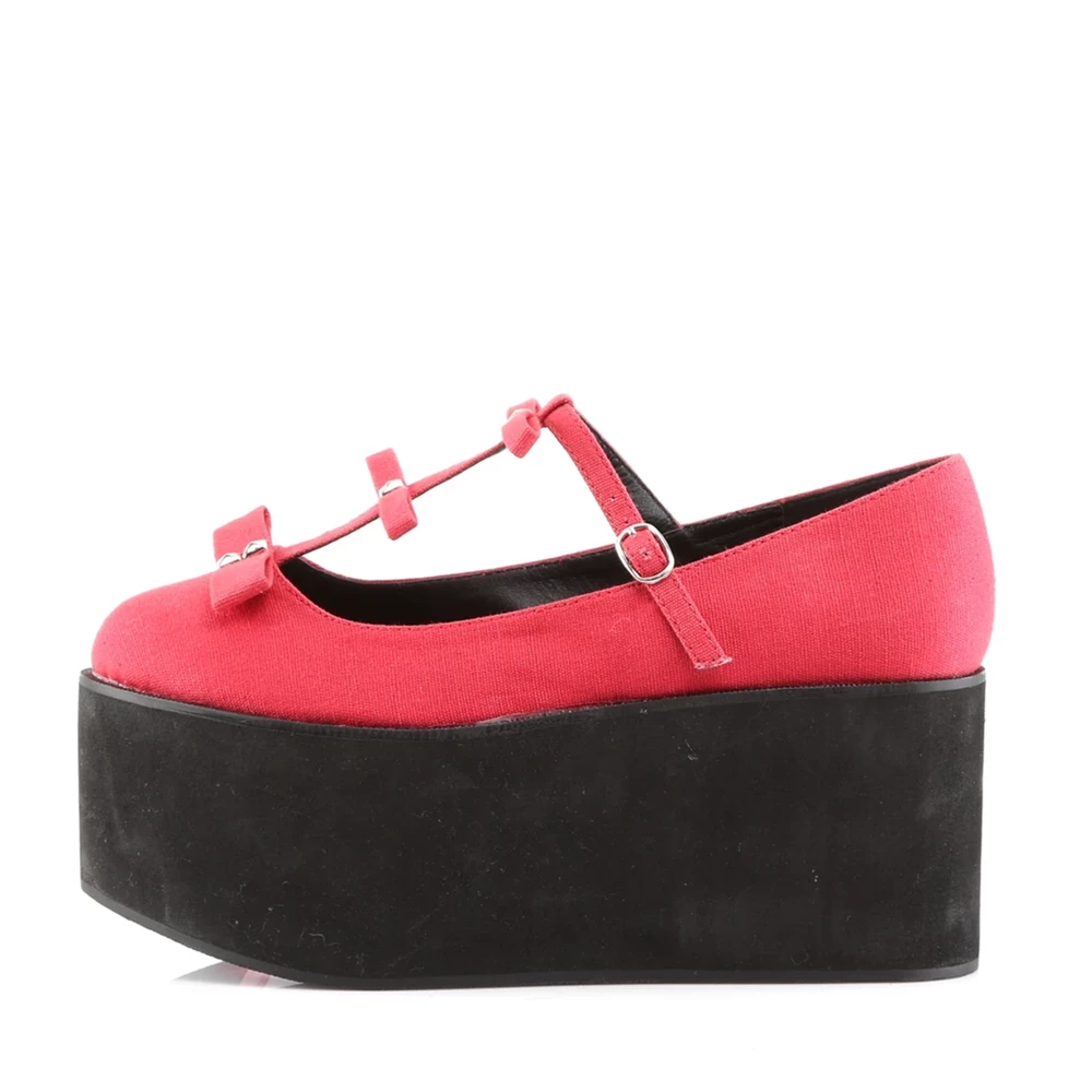 Femme Rouge Chaussures Plateforme Demonia Click-08 - france STR-7192786