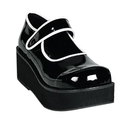 Femme Noir Blanche Chaussures Plateforme Demonia Sprite-01 - france QXS-1209070