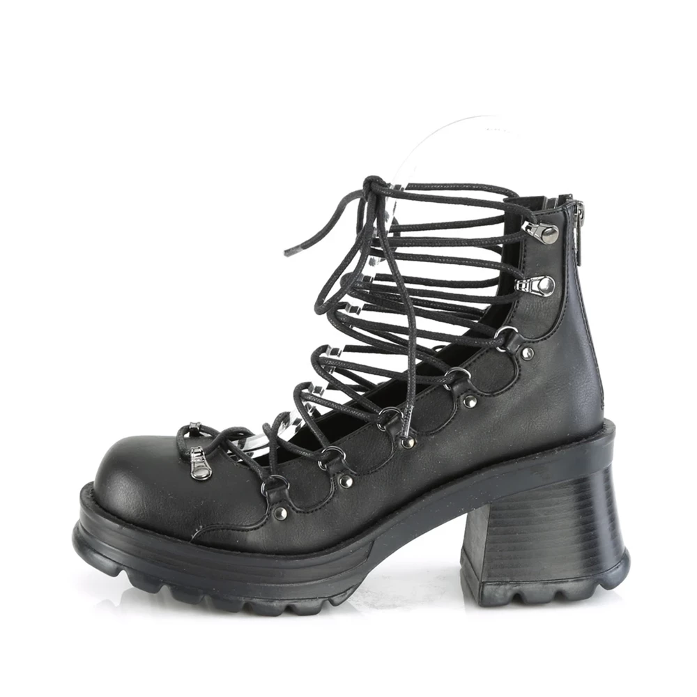 Femme Noir Chaussures Plateforme Demonia Bratty-32 - france IIK-3203315