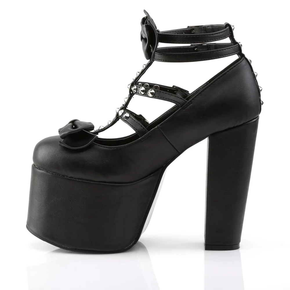 Femme Noir Chaussures Plateforme Demonia Torment-600 - france CXX-2635852