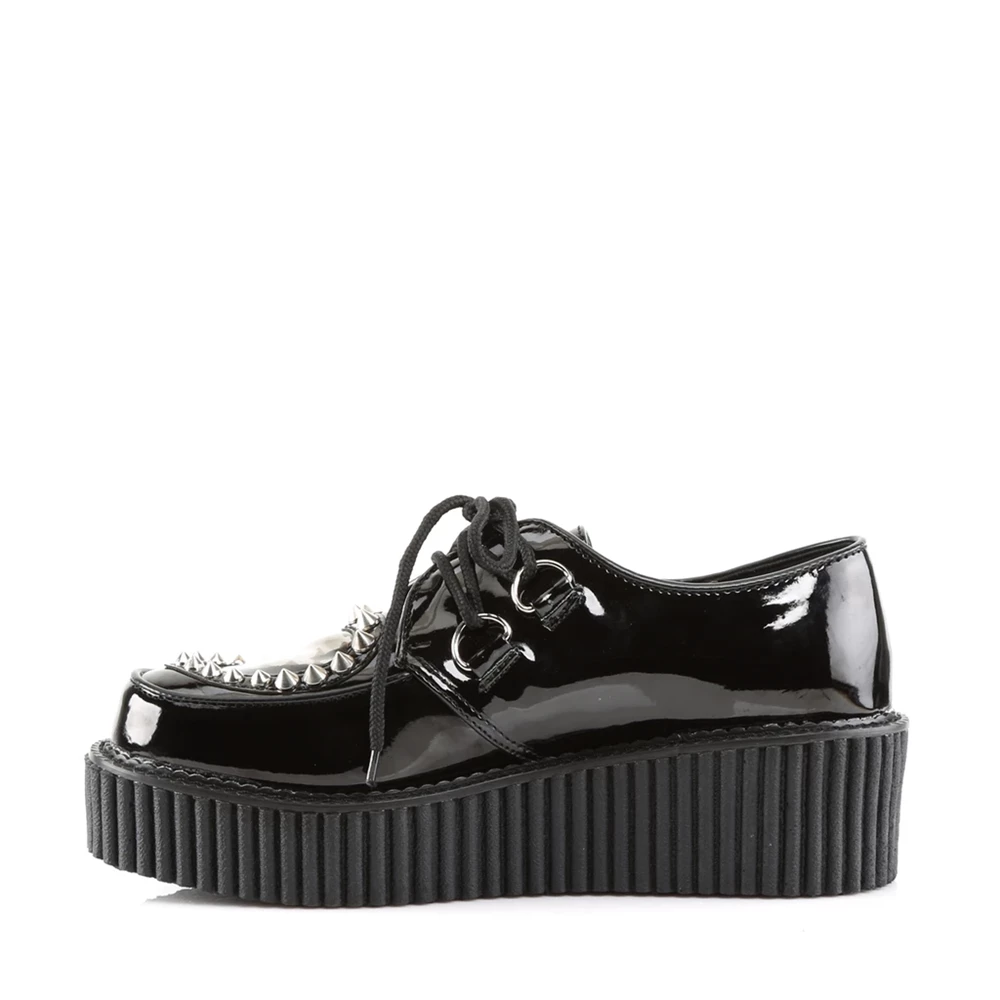 Femme Noir Chaussures Plateforme Demonia Creeper-108 - france TIQ-6625259