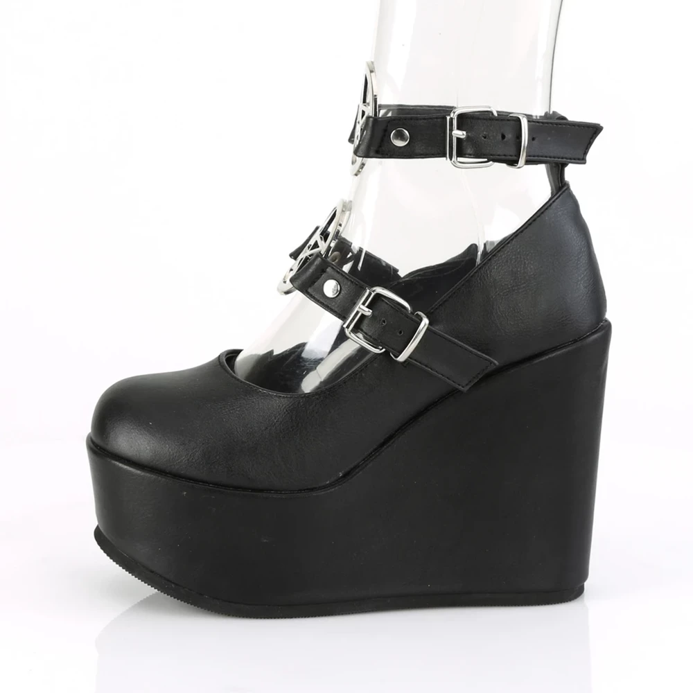 Femme Noir Chaussures Plateforme Demonia Poison-99-1 - france OVV-4901702