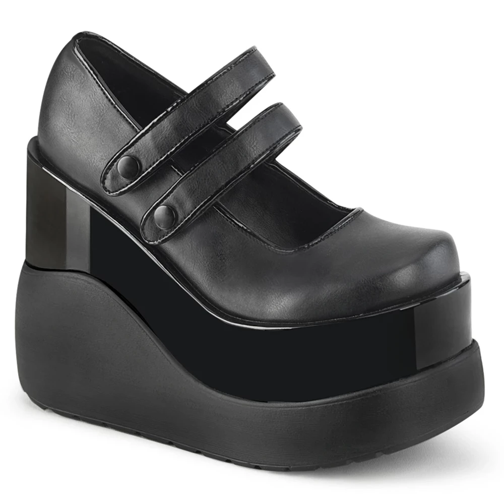 Femme Noir Chaussures Plateforme Demonia Void-37 - france JSU-0204982