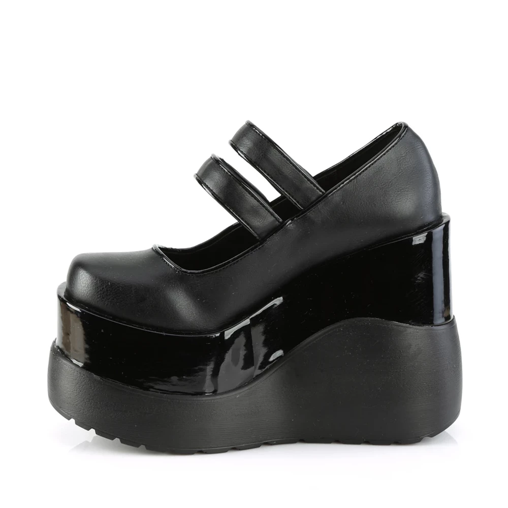 Femme Noir Chaussures Plateforme Demonia Void-37 - france JSU-0204982