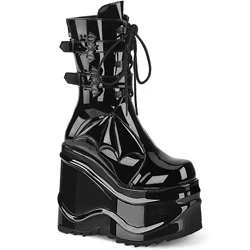 Femme Noir Chaussures Plateforme Demonia Wave-150 - france LND-6604032