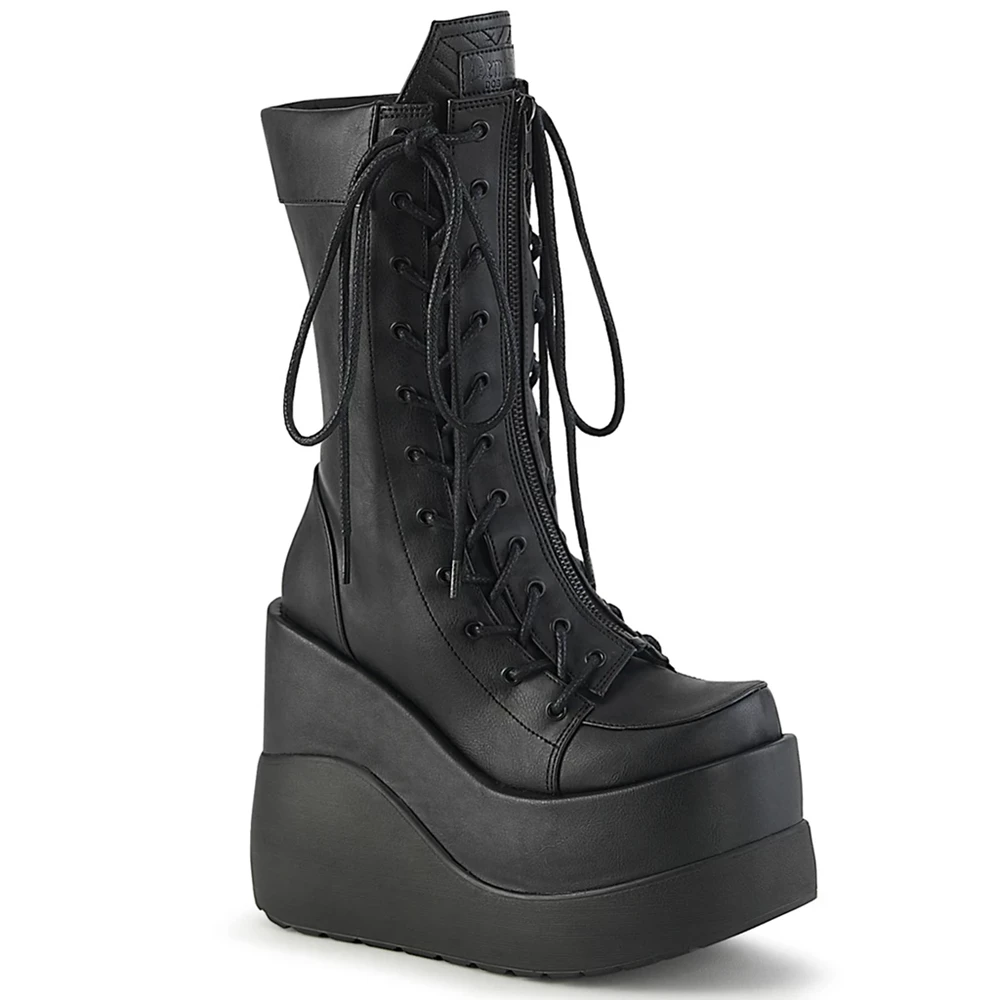 Femme Noir Chaussures Plateforme Demonia Void-118 - france IYM-8668754