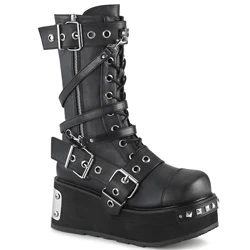 Femme Noir Chaussures Plateforme Demonia Trashville-250 - france VVU-3298571